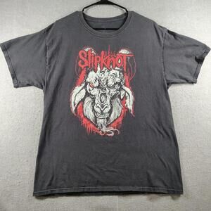 Slipknot Mens Size Medium Black Graphic Goat Band Tee Shirt Distressed Vintage
